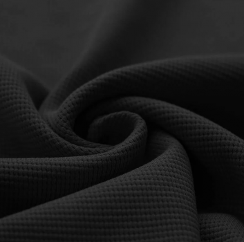 Waffelstrick Jersey - Schwarz